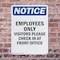 Signmission Employees Only Visitors Please OSHA Notice Sign, Plastic, 10in W x 14in L, 2PK OS-2PACK-NS-P-1014-V-12009 - alternate 4